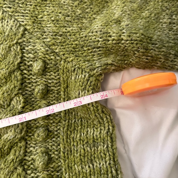 𝅺GOODTHREADS Woman’s Cable knit Cardigan Sweater Green XXL runs small - Picture 6 of 6